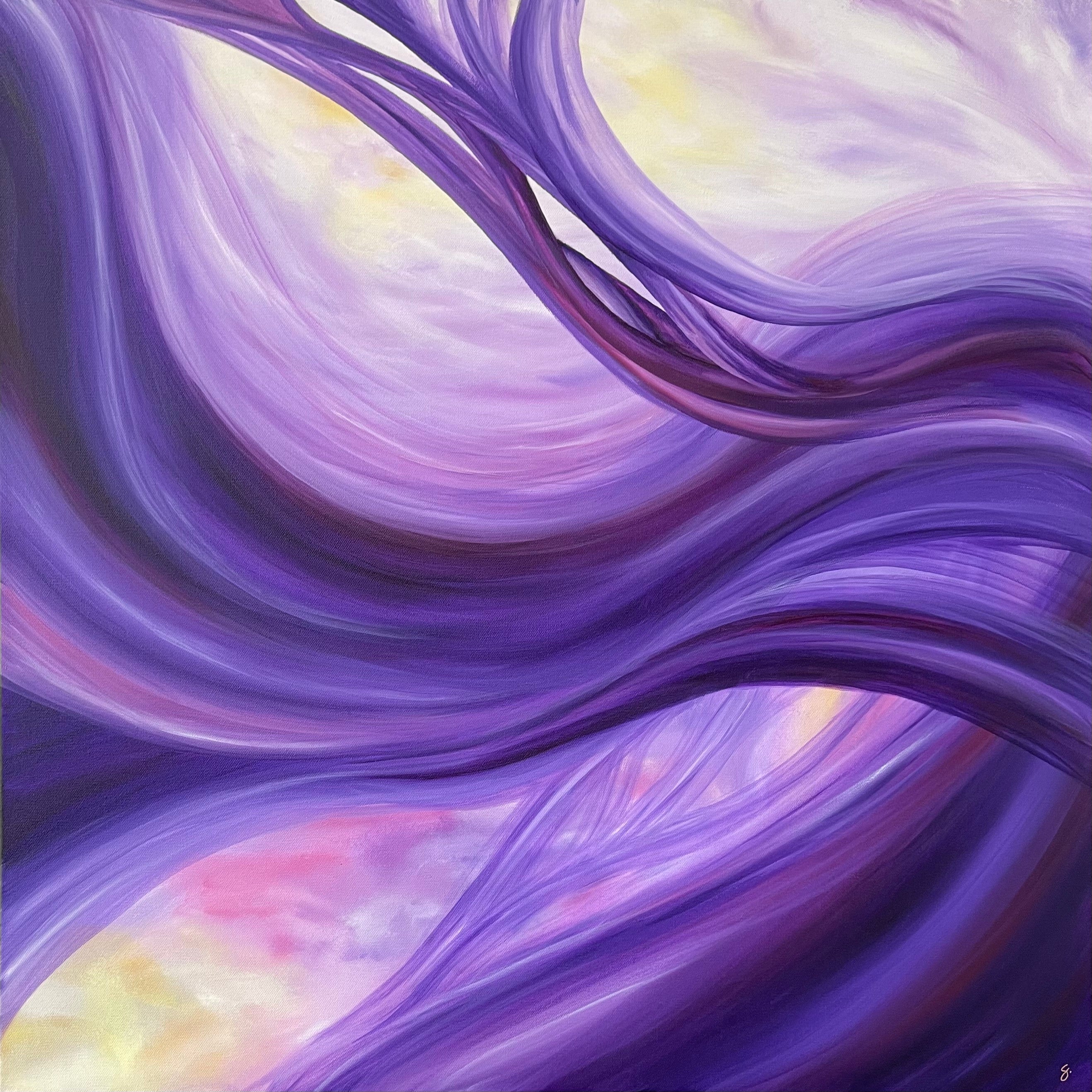 Original Surreal Abstract Painting, Parallax