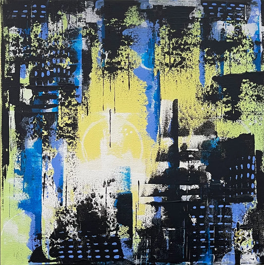 Downtown, original abstract painting